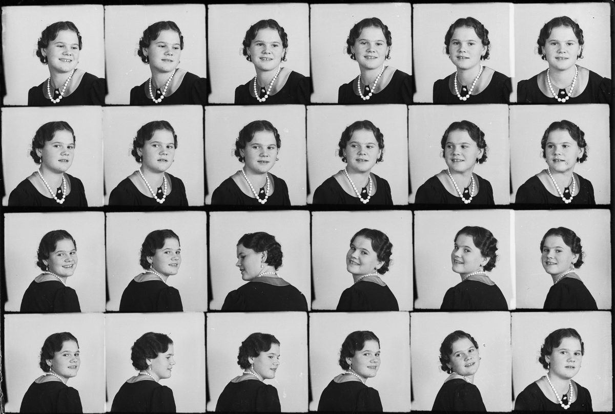 Evy Carlsson från Gimo, Skäfthammar socken, Uppland, 1937