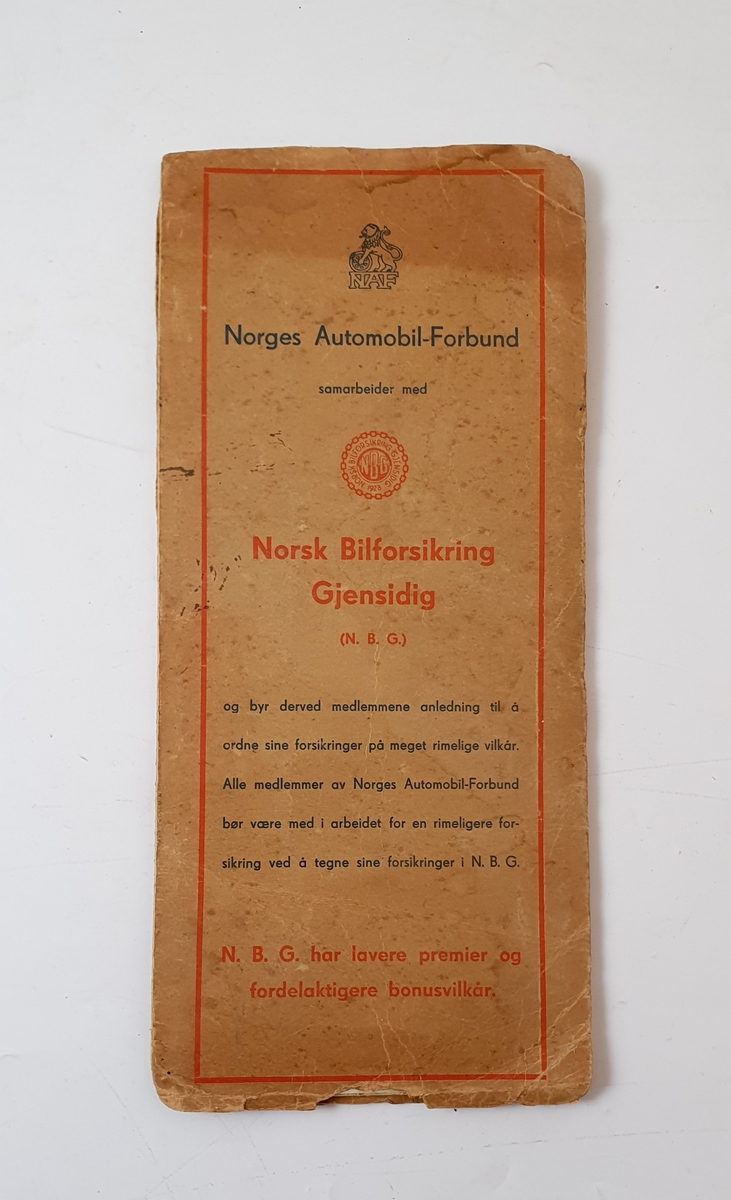 "Sørlandskartet", bilkart for sørligste del av Sør-Norge. Kartet ble utgitt av Norges Automobil-Forbund i 1935, men denne reviderte versjonen er fra 1958.