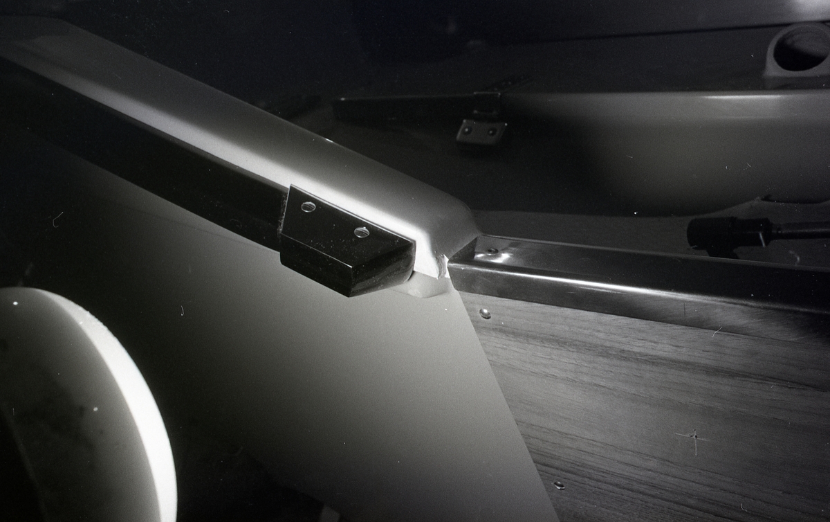 Bygging av Wesling/Vesling Open. Trolig prototypen. Detalj fra akterspeilet.