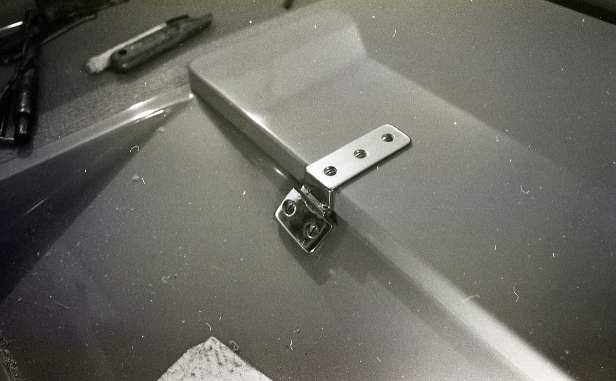 Bygging av Wesling/Vesling Open. Trolig prototypen. Detalj fra motorbrønnen.