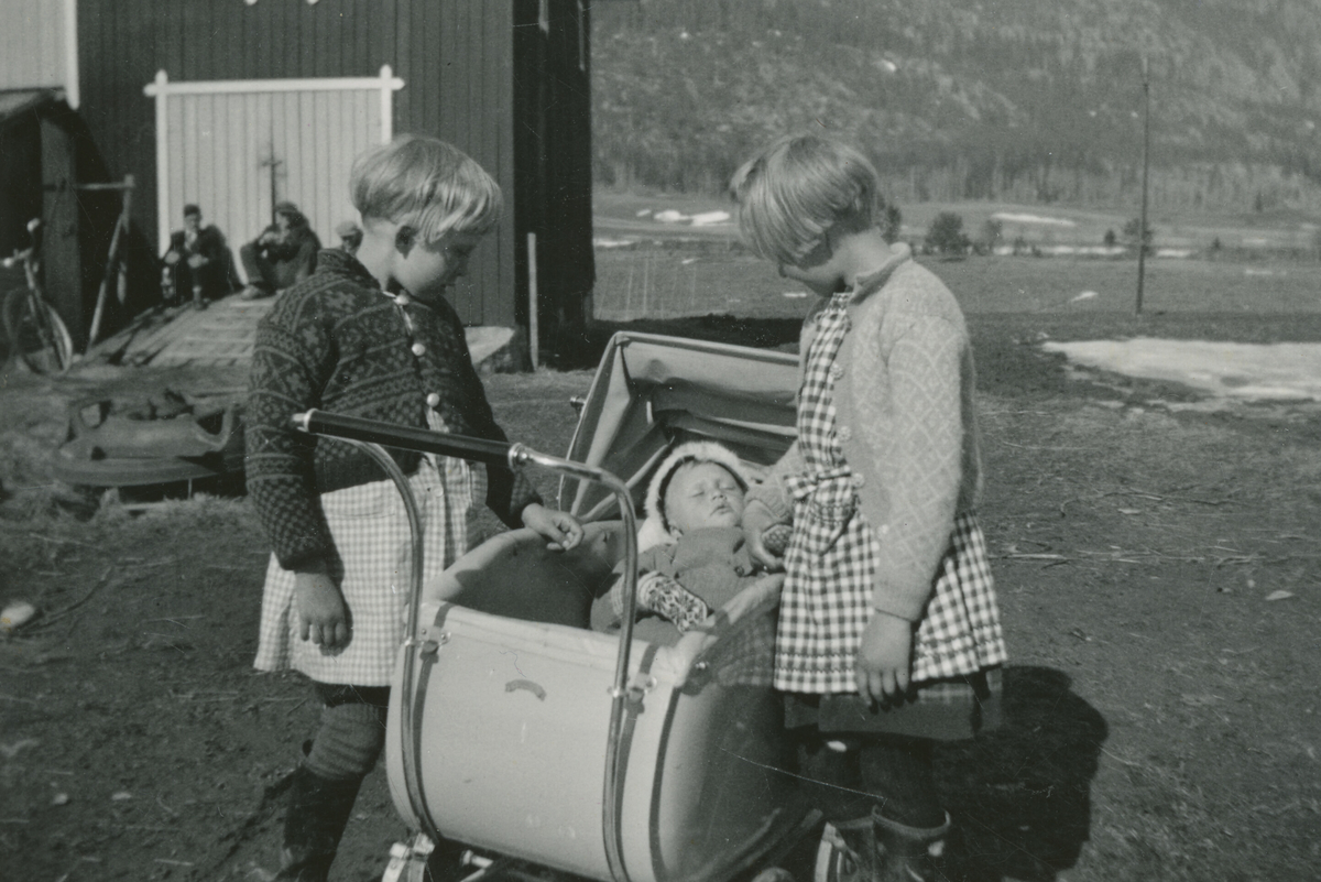 Besøk på Tjønntveit, ti ulike bilete av besøk på Tjønntveit i Bø
