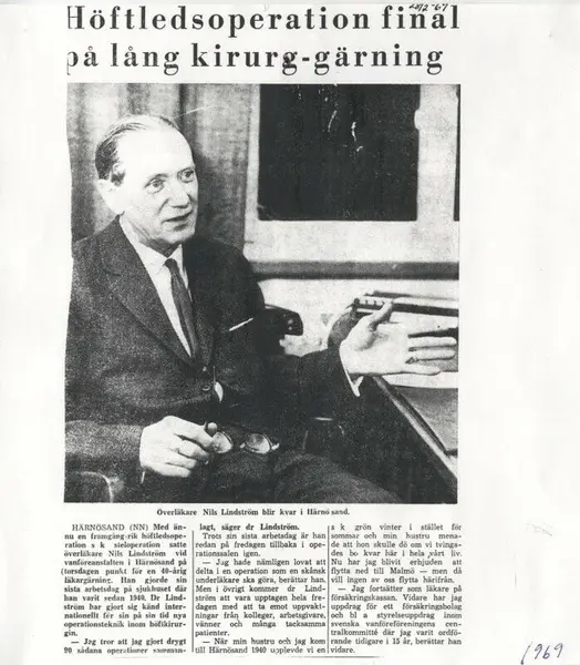 Tidningsartikel från Nils Lindströms sista arbetsdag