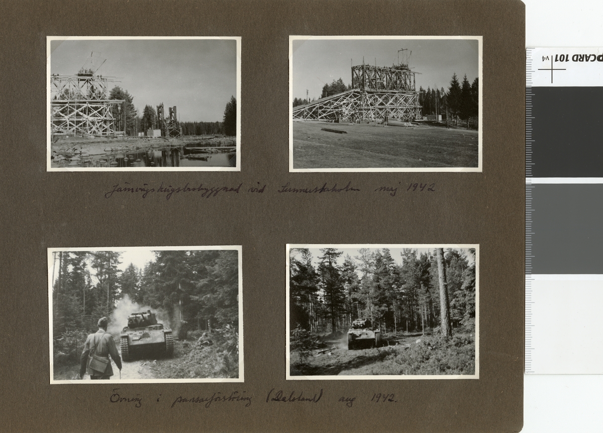 Text i fotoalbum: "Övning i pansarförstörning (Dalsland) aug 1942".