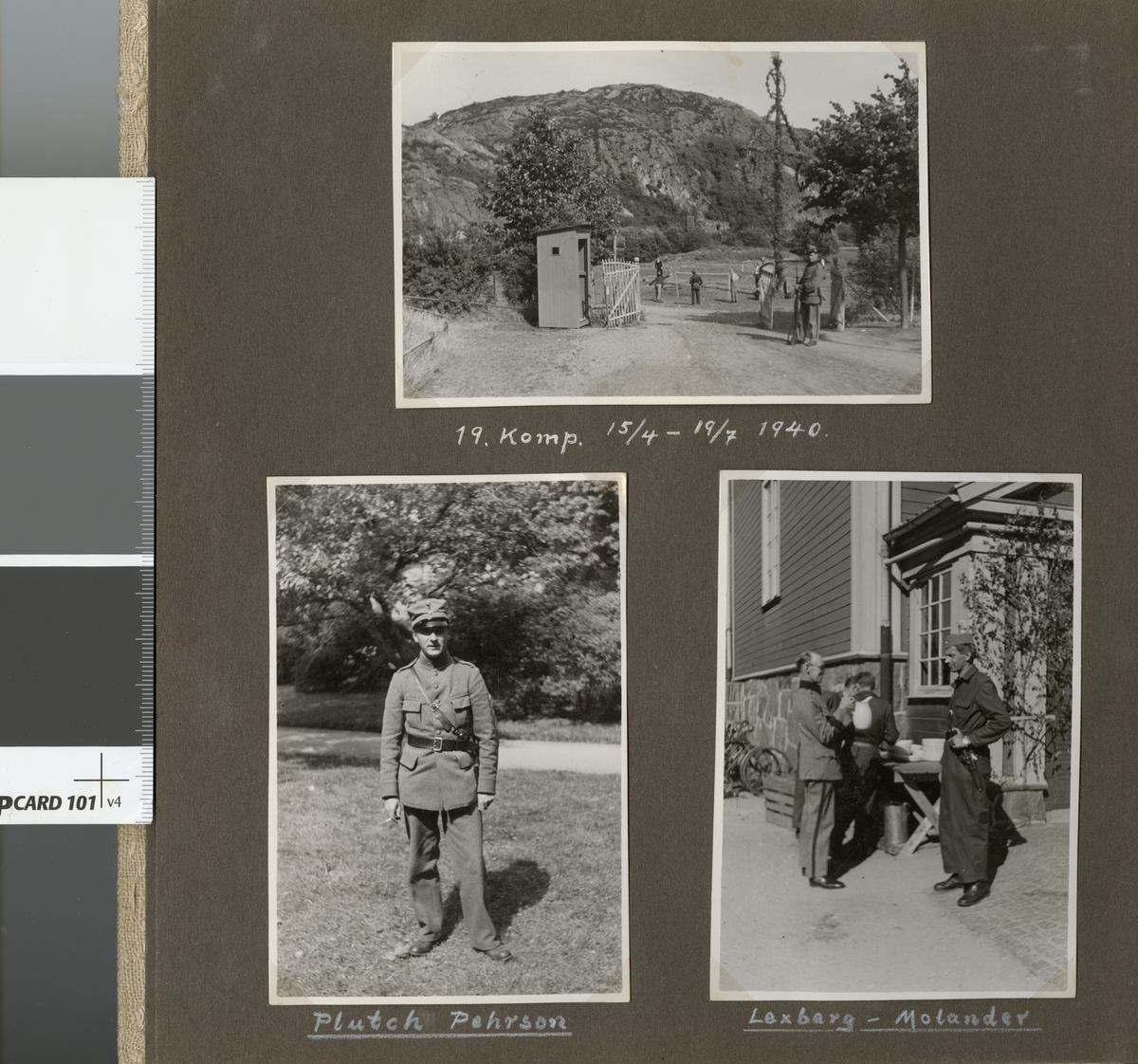 Text i fotoalbum: "19. komp. 15/4 - 19/7 1940".