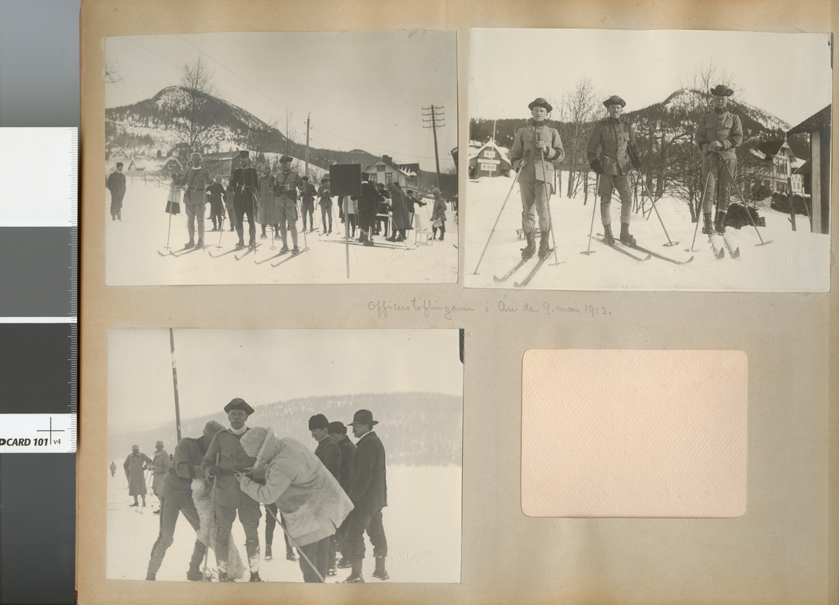 Text i fotoalbum: "Officerstäflingarna i Åre den 9 mars 1913".