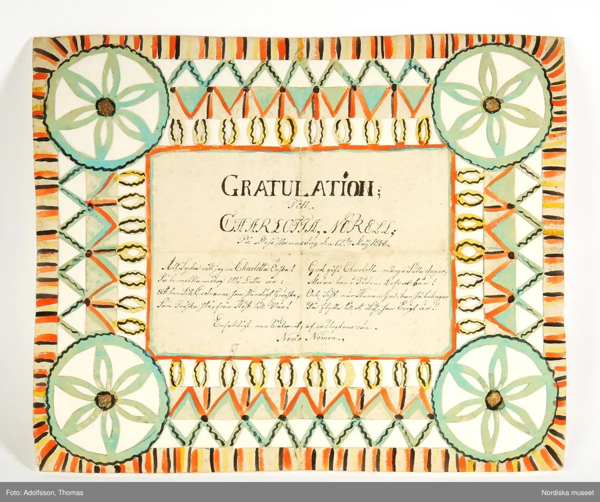 Gratulation -Nordiska museet / DigitaltMuseum