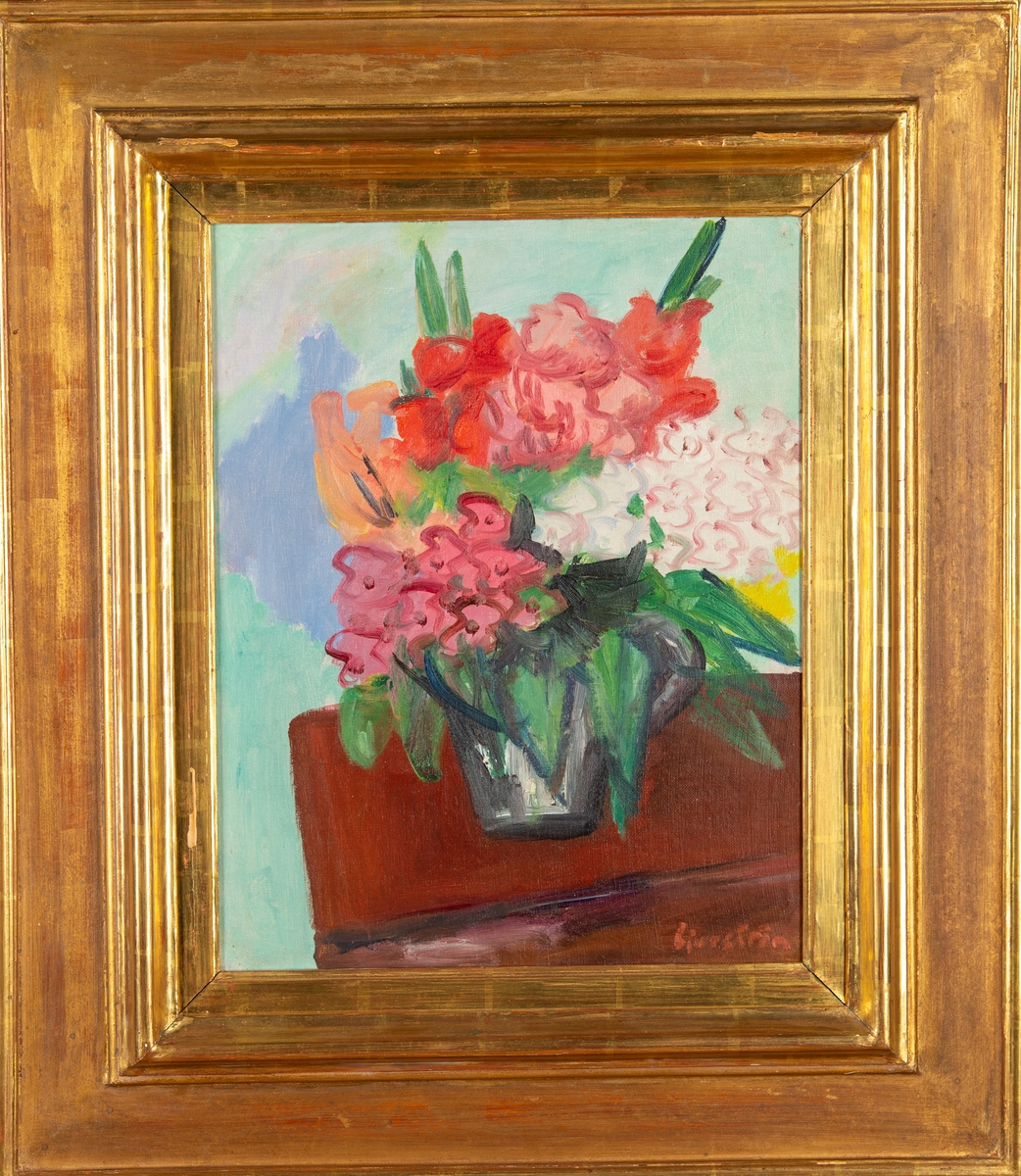 Stilleben med blomma