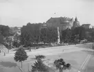 Stadsvy, Centralparken.
Örebro slott i bakgrunden.