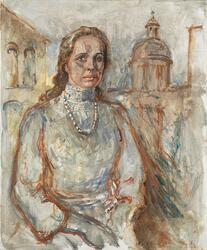 Rolleportrett Liv Ullmann som Jenny [oljemaleri]