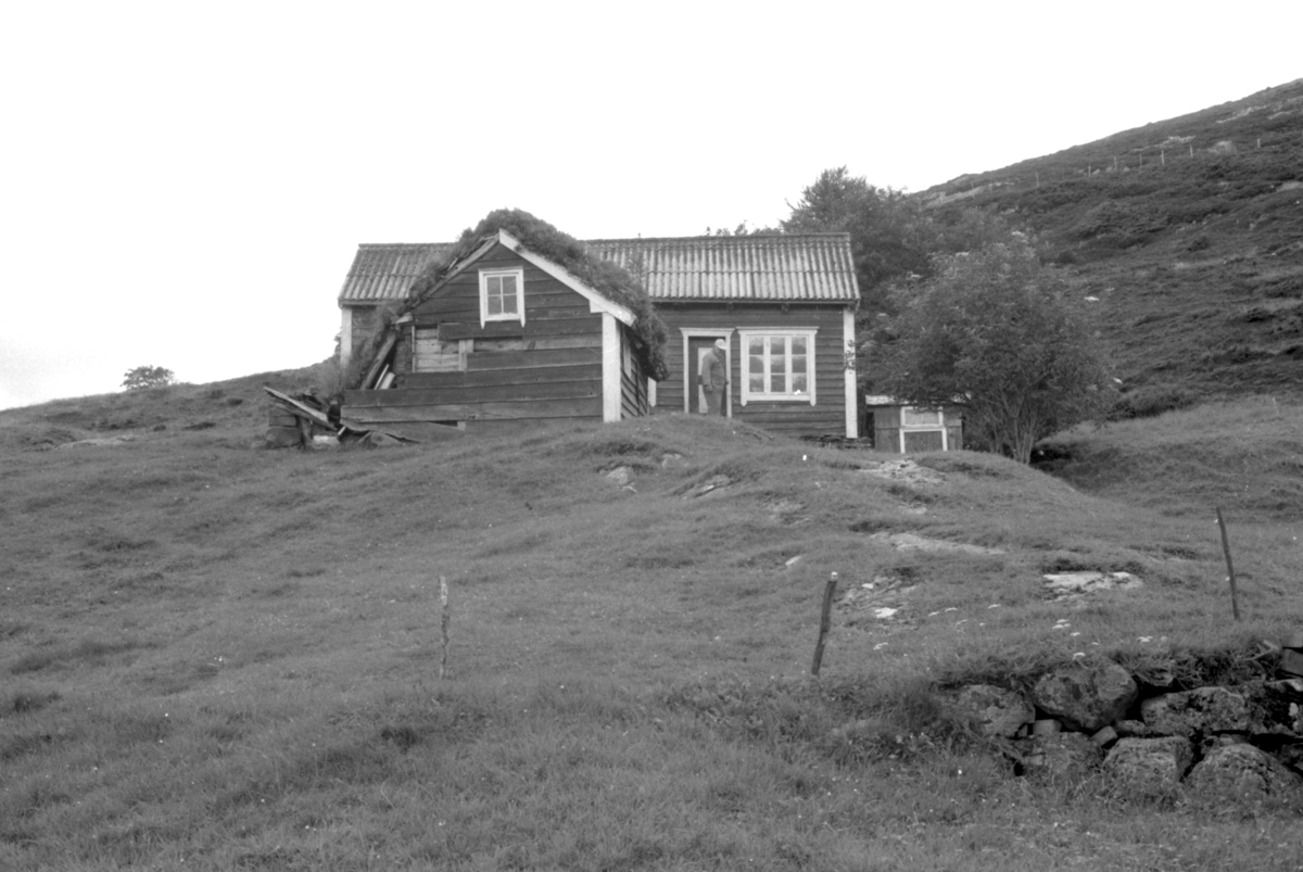 Dokumentasjonsfotografi i serie av et kårhus, stabbur og utedo på gården Reite i Herøy.