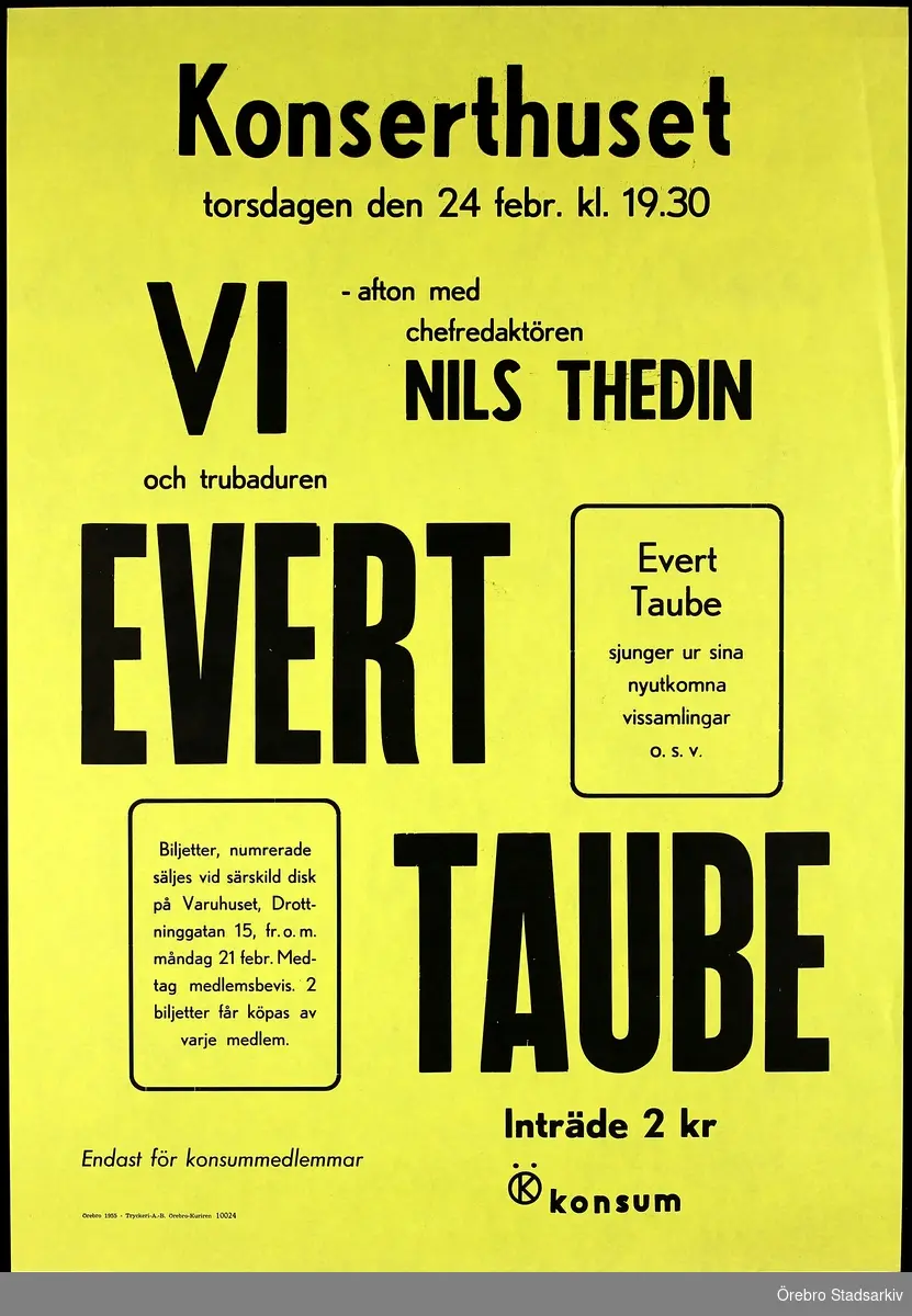 Evert Taube, Chefredaktör Nils Thedin