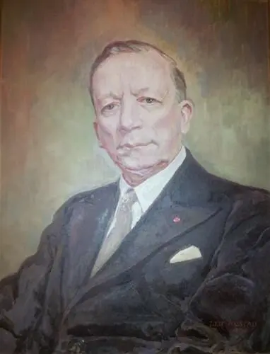 Bilde av et portrettmaleri av Johan Christian Koren Wiberg, den første direktøren for Det Hanseatiske Museum.