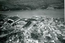 Flyfoto over deler av AS Sydvaranger sitt anlegg i Kirkenes 
