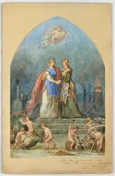 Skiss till väggdekoration vid östra Stambanans invigning 187