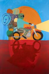 Birds of Metal [Akryl på lerret og vegg]