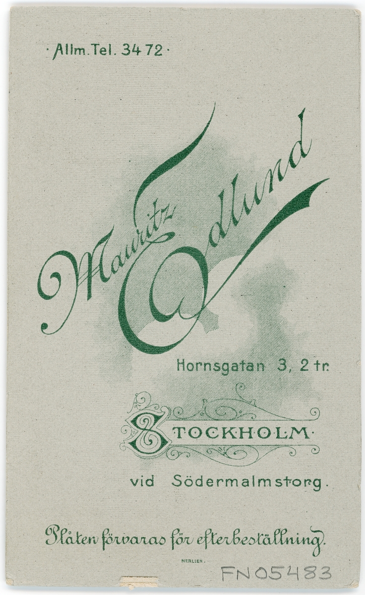Kabinettsfotografi - Valfrid Nyman, Stockholm