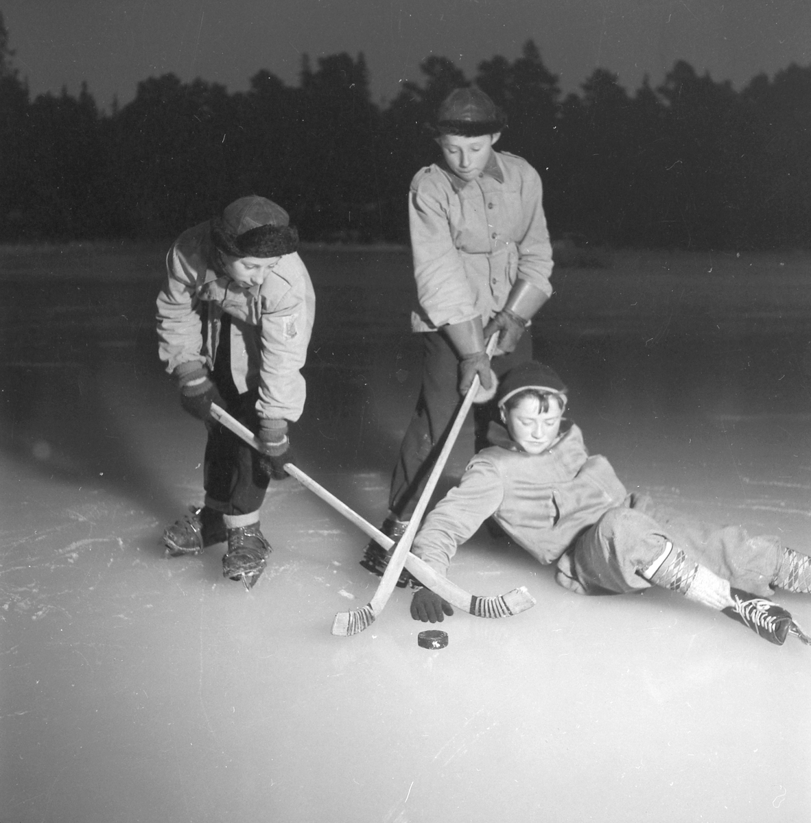 Skøyteløpere på Lianvannet