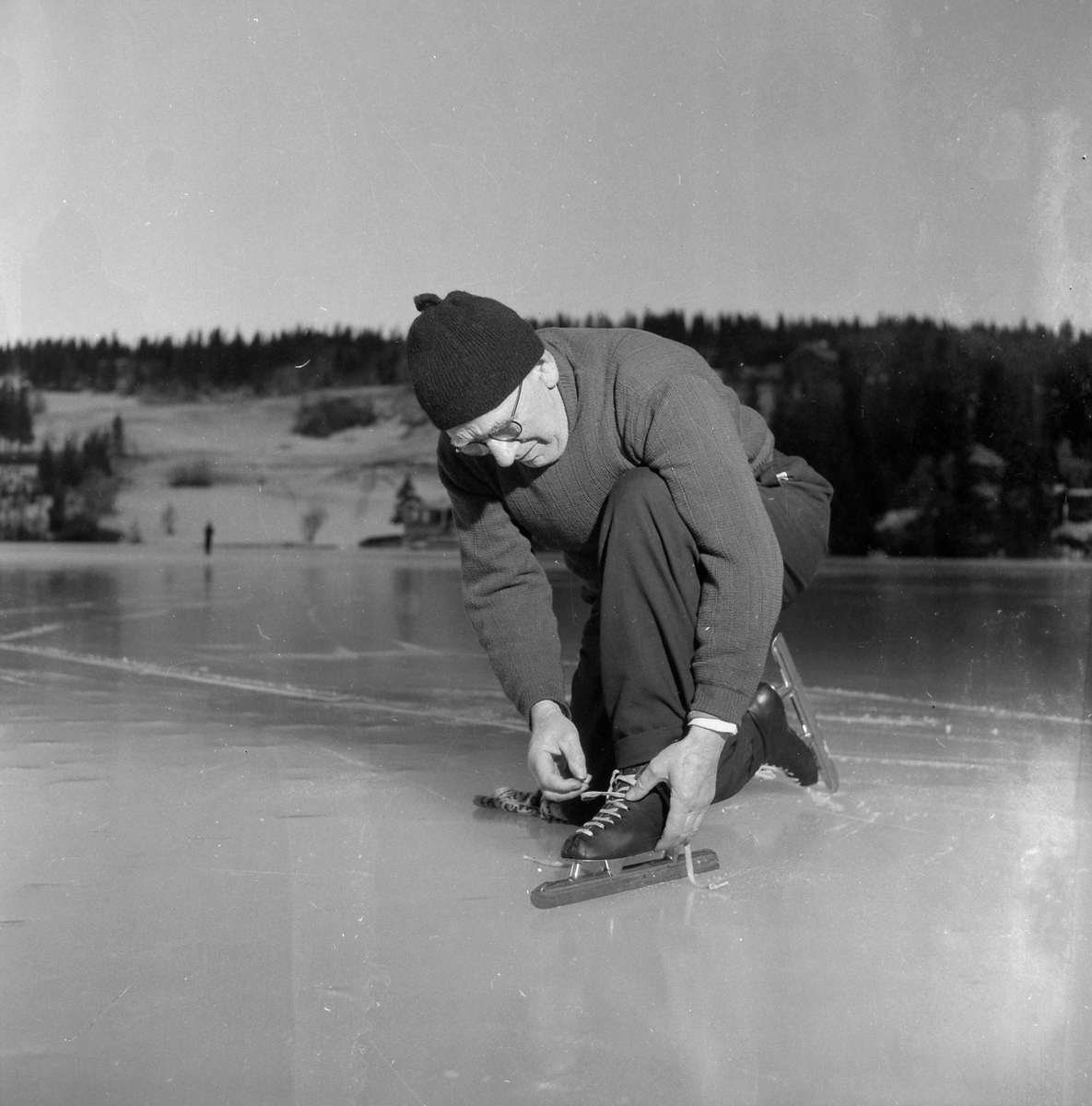 Skøyteløpere på Lianvannet