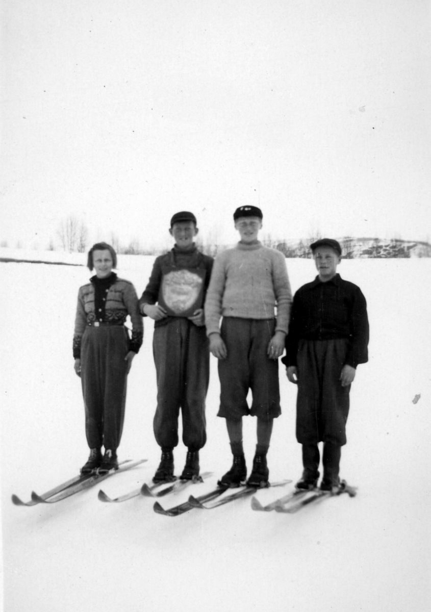 Slalomkonkurranse i Gammelhaugen.  Skjoldkonkurranse mellom skolene.