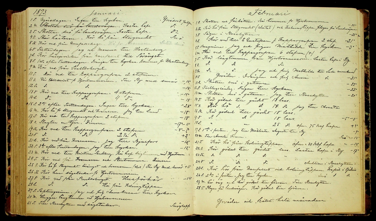 Bondedagbok förd av Anders Persson, från år 1872, och hans son Johan Andersson, från åren 1888-1900, på gården Tomtas. 
Innehåller anteckningar om bl.a. jordbruksarbete, väderlek och resor.