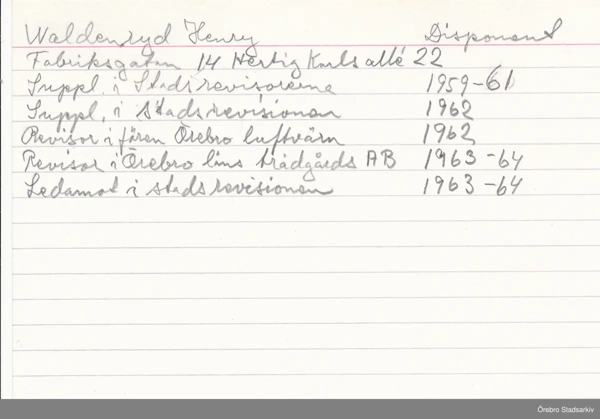 Henry Waldengren, disponent