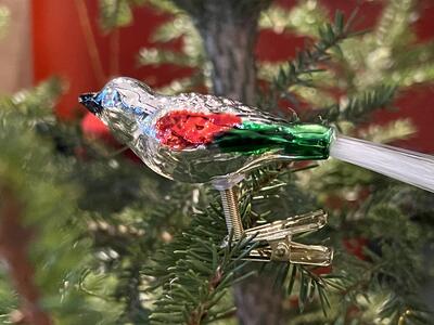 Glassfugl til juletreet