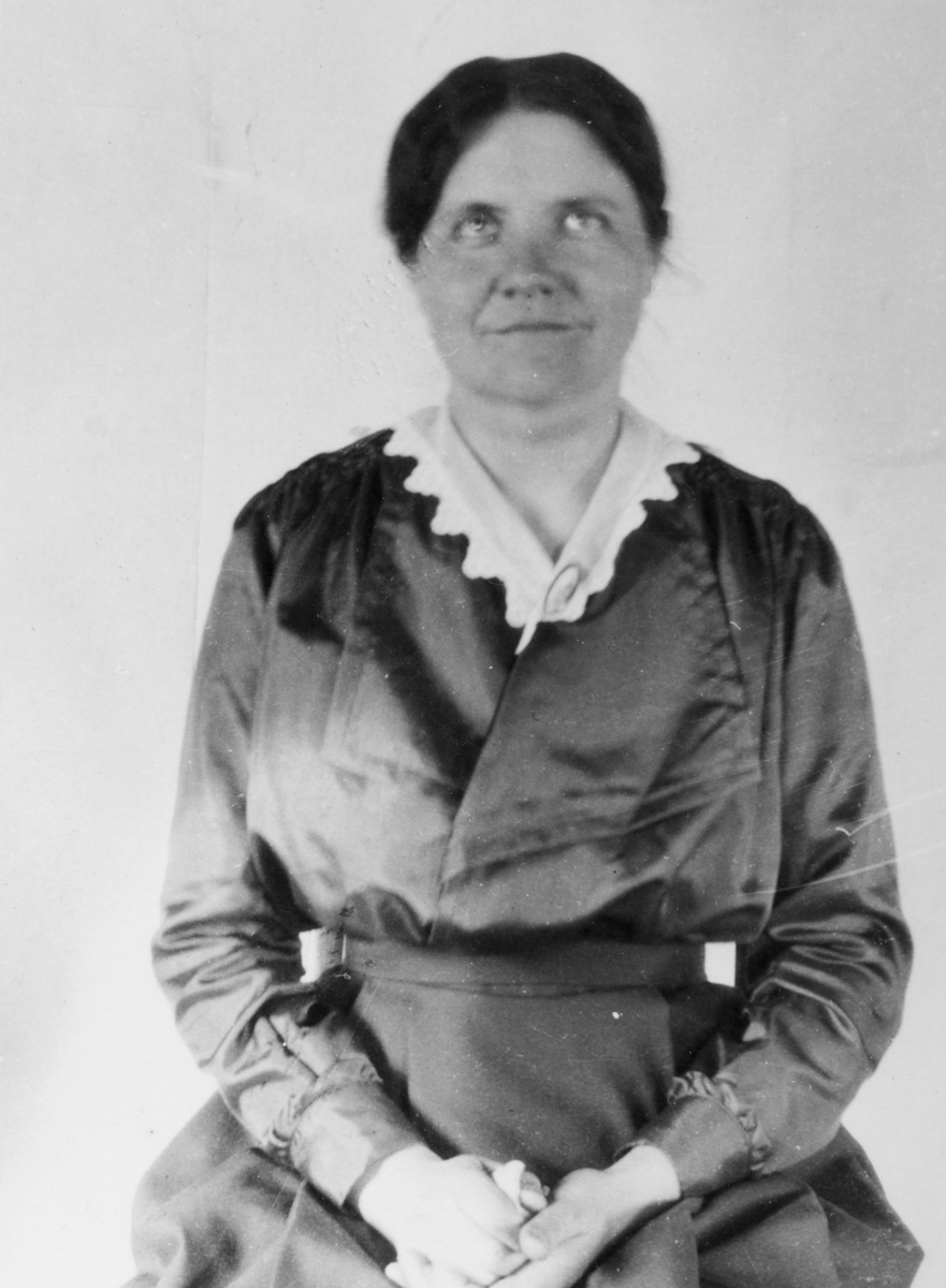 Øvre Tomter (60/1)
Portrett av Syverine Hansen gift med Halvor Tomter. Syverine var sykesøster (menighetssøster) og døde i spanskesyken i 1918.