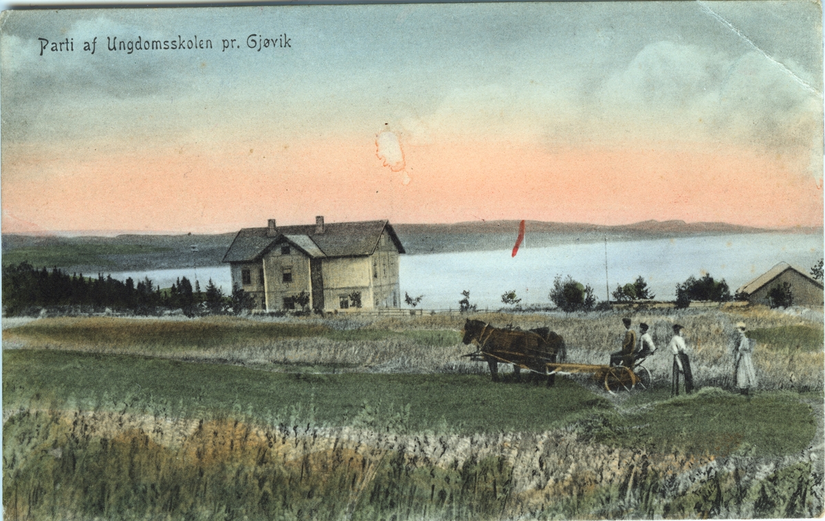 Postkort, Ungdomsskolen på Viken, Gjøvik, senere Viken Folkehøgskole