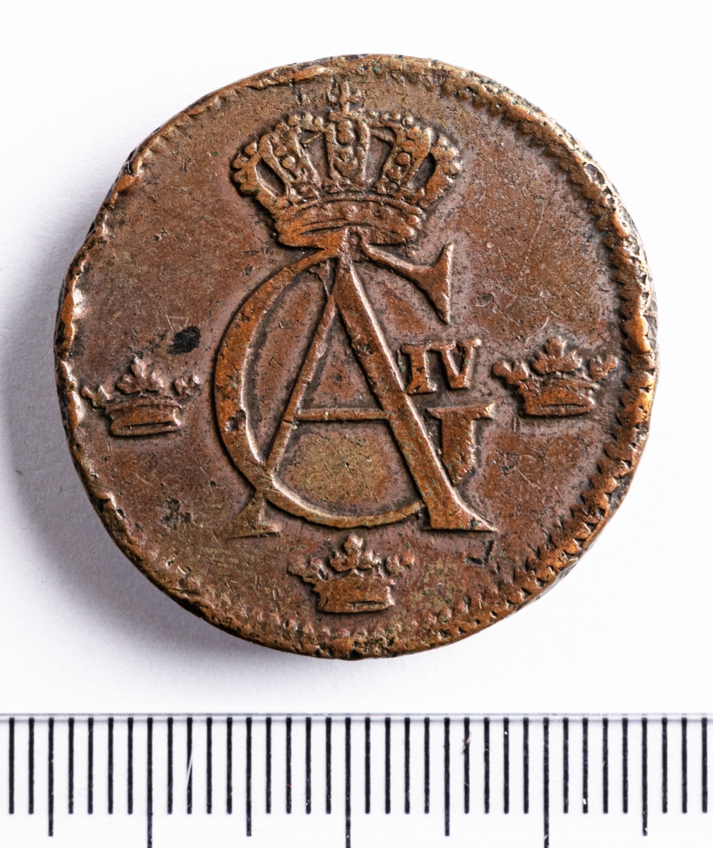Mynt, Sverige, 1/2 skilling, 1807.