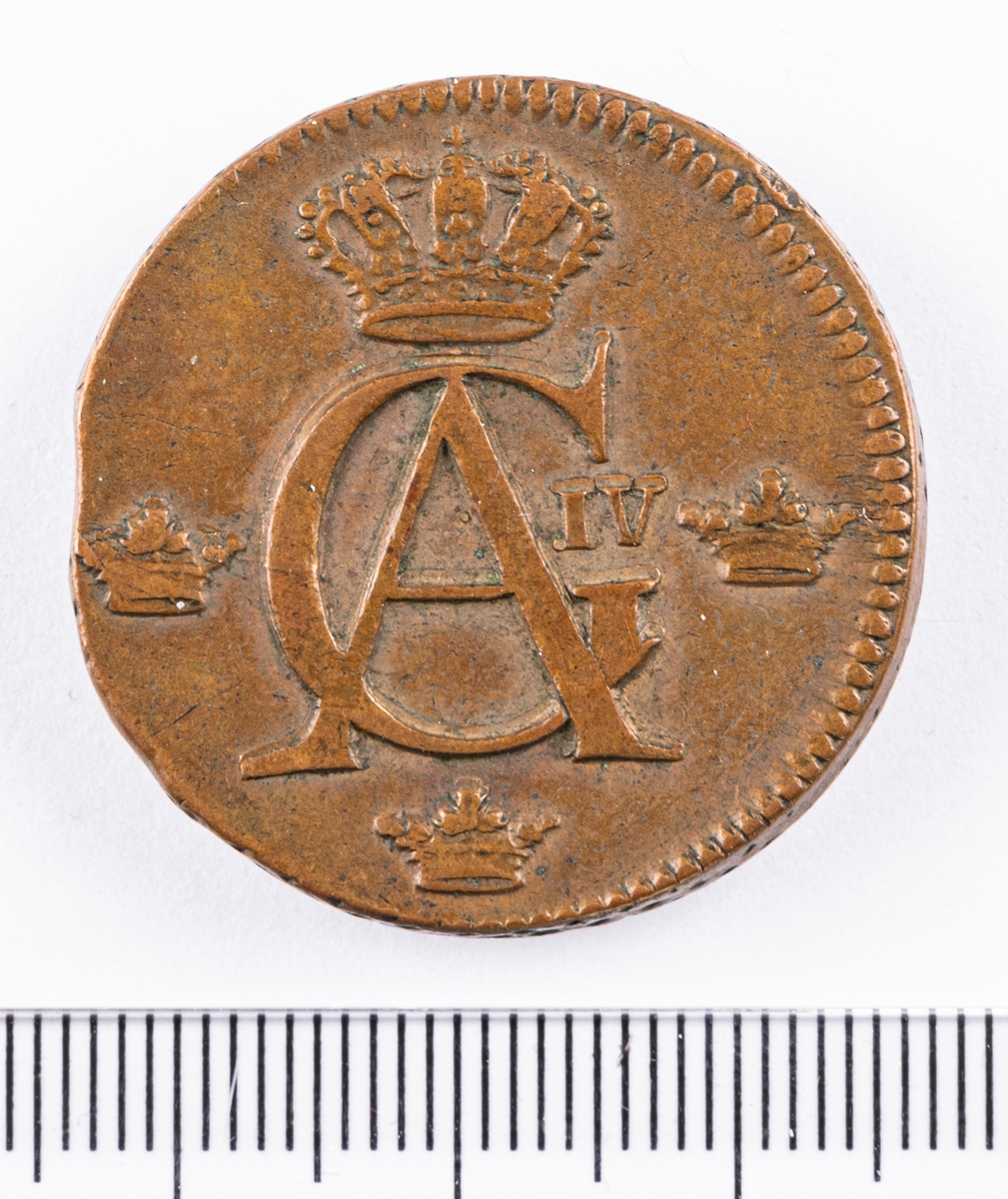 Mynt, Sverige, 1/2 skilling, 1809.