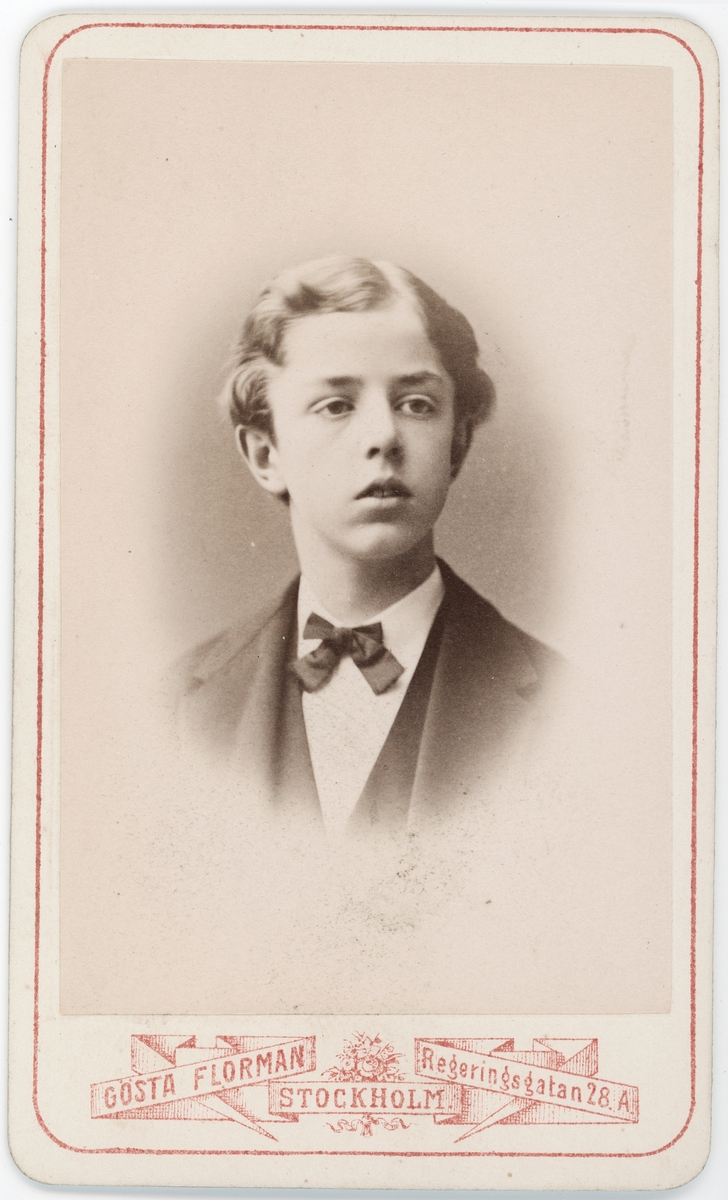 Kabinettsfotografi - kronprins Gustaf, Stockholm 1875