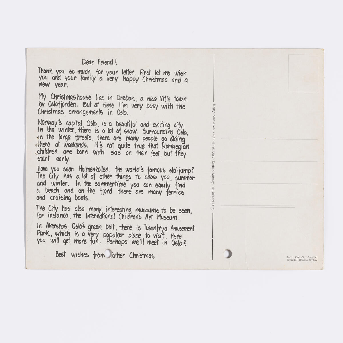 Best wishes from Father Chrismas.