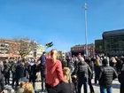 Trollhättan, Drottningtorget. Olympiska mästaren Nils van der Poel firas.