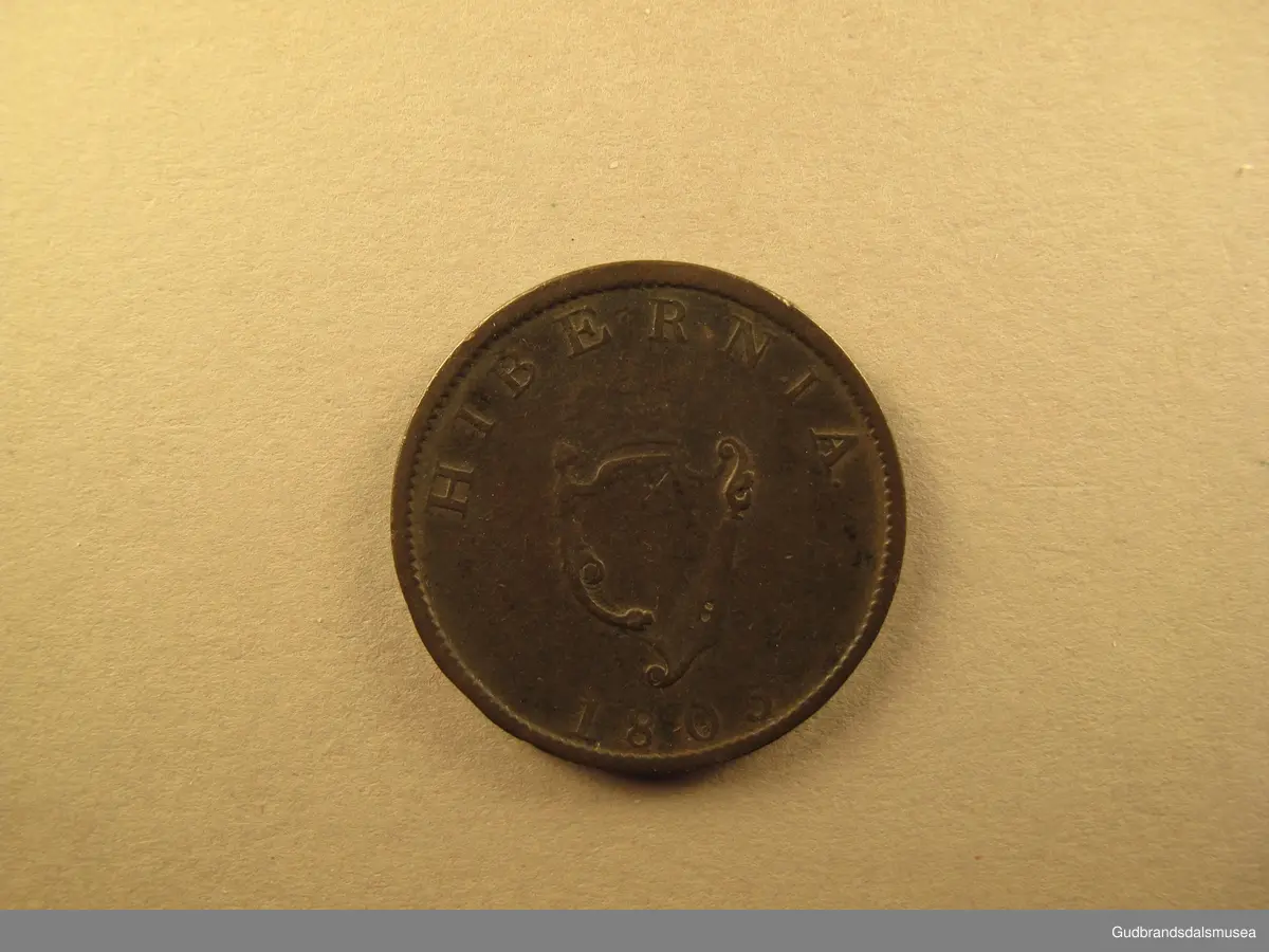 Mynt fra Hibernia (Irland) 1805. Georgius III D.G.Rex.