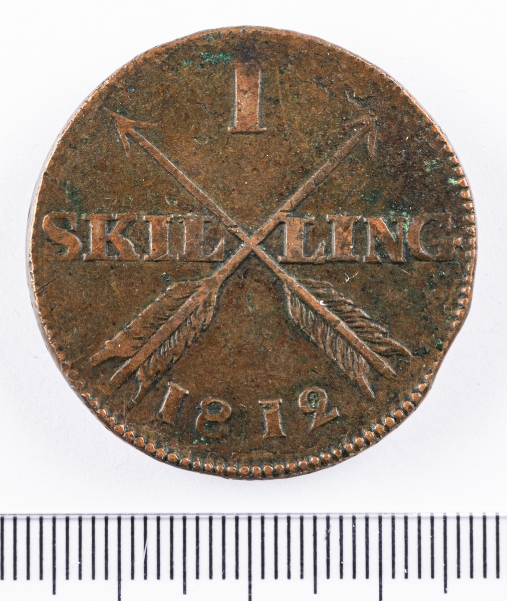 Mynt, Sverige, 1 skilling, 1812.