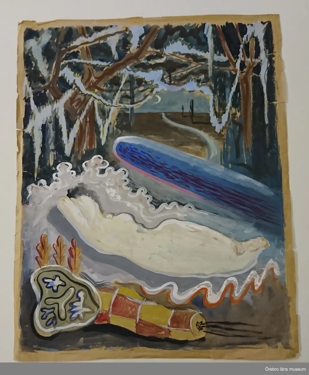 Surrealistisk komposition [GOUACHEMÅLNING]