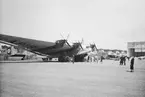 Tyskt flygplan Junkers G 38 med civilregistrering D-APIS på Bromma flygplats i samband med ILIS-utställningen och invigningen av Bromma flygplats i maj 1936.