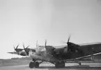 Tyskt flygplan Junkers G 38 med civilregistrering D-APIS med motorer igång, på Bromma flygplats i samband med ILIS-utställningen och invigningen av Bromma flygplats i maj 1936.