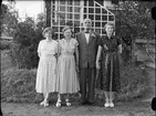 Familj i trädgården, Uppland 1950