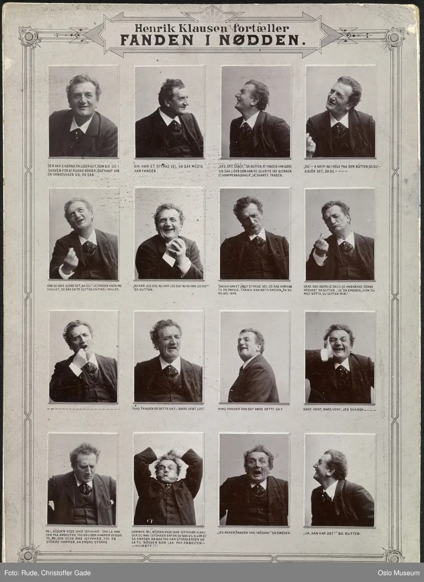 montasje, portretter, mann, skuespiller, rollebilder, brystbilder, "Fanden i nøtten"
