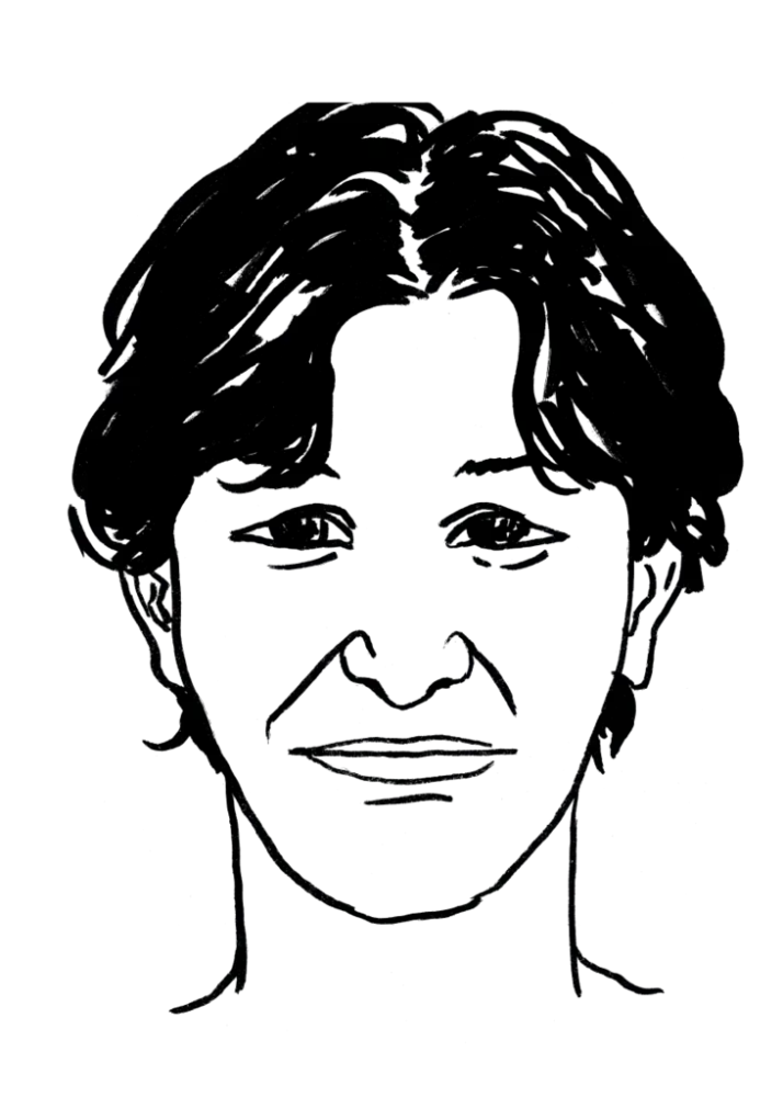 Drawing illustrating a woman.