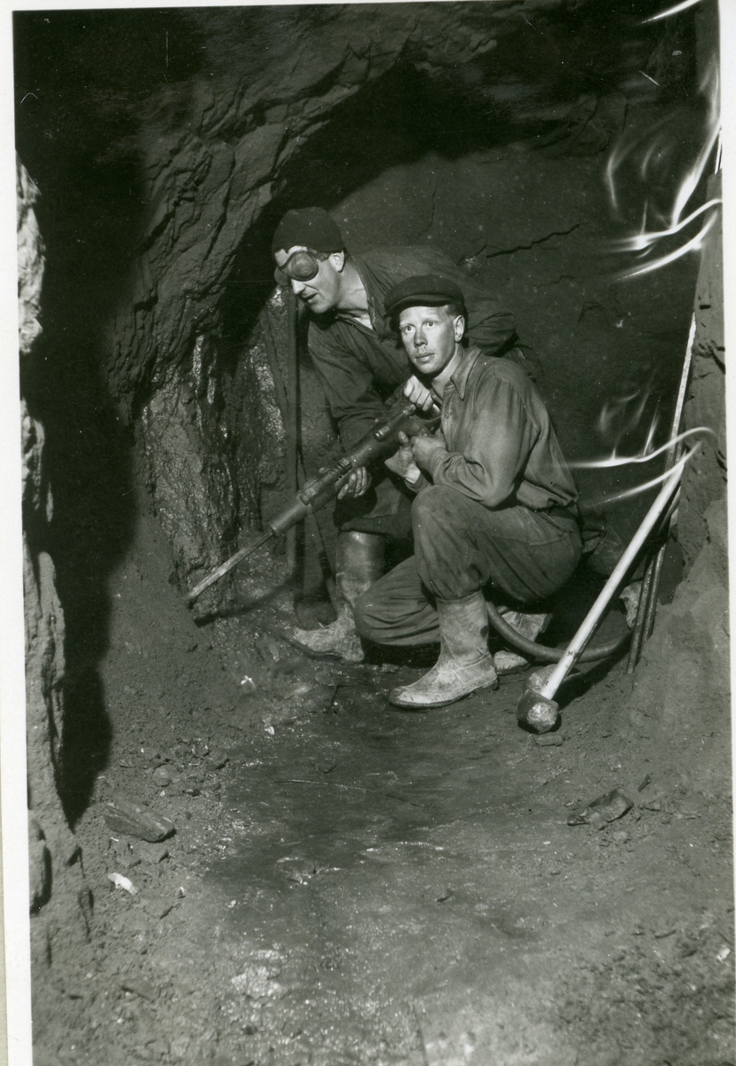 Gruvearbeide i Karrgruvan i Vastmanland i Sverige 1941.