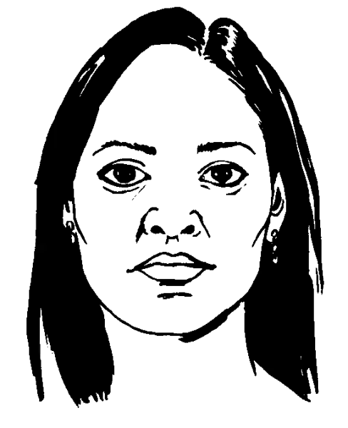 Drawing illustrating a woman.