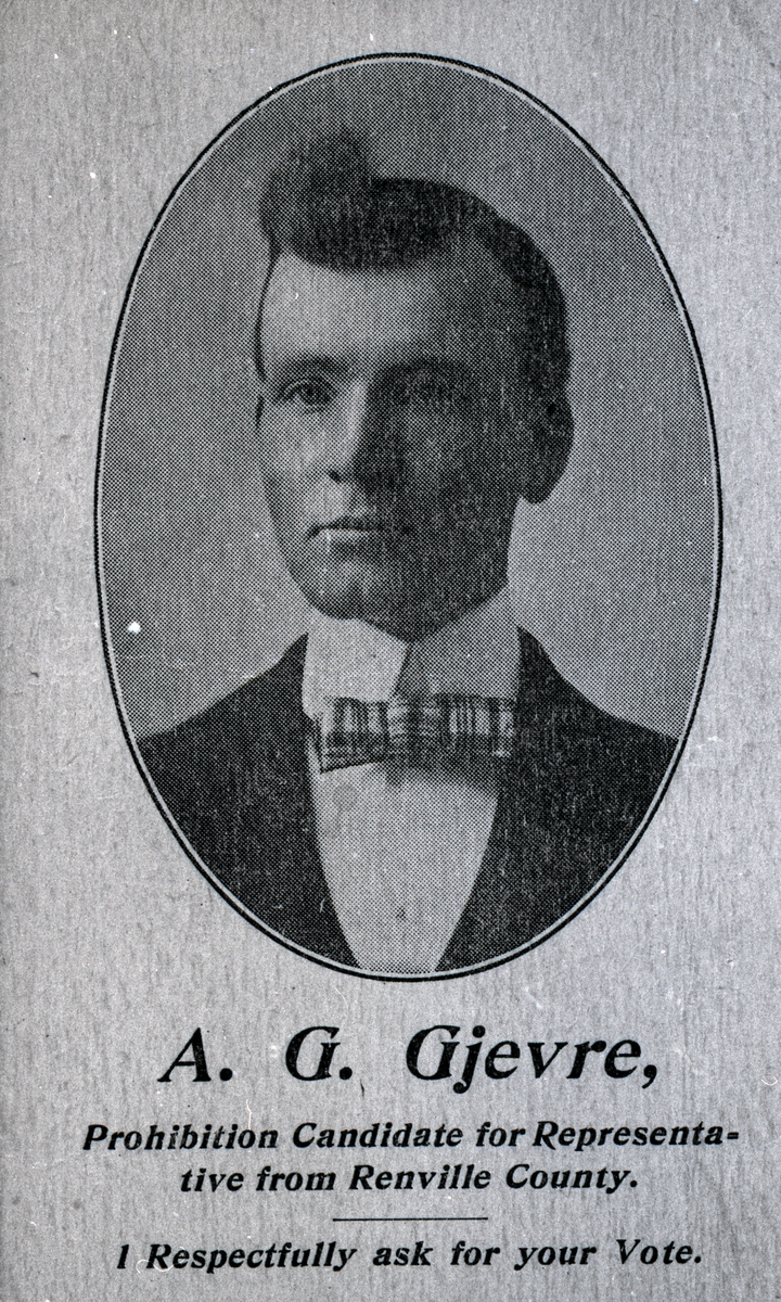 A. G. Gjevre som var født i 1869 i Iowa, og kom til Minnesota i 1872