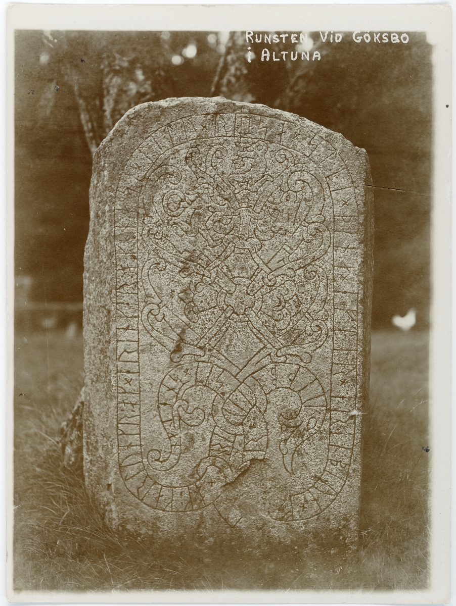 "Runstenen vid Göksbo i Altuna", Uppland 1918