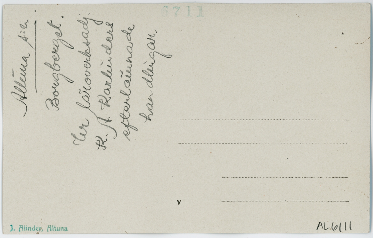 "Västra sidan, stora stupet, av Borgberget i Altuna", Uppland 1923