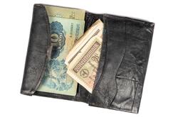 Plånbok med sedlar som togs med på flykt från Estland till S