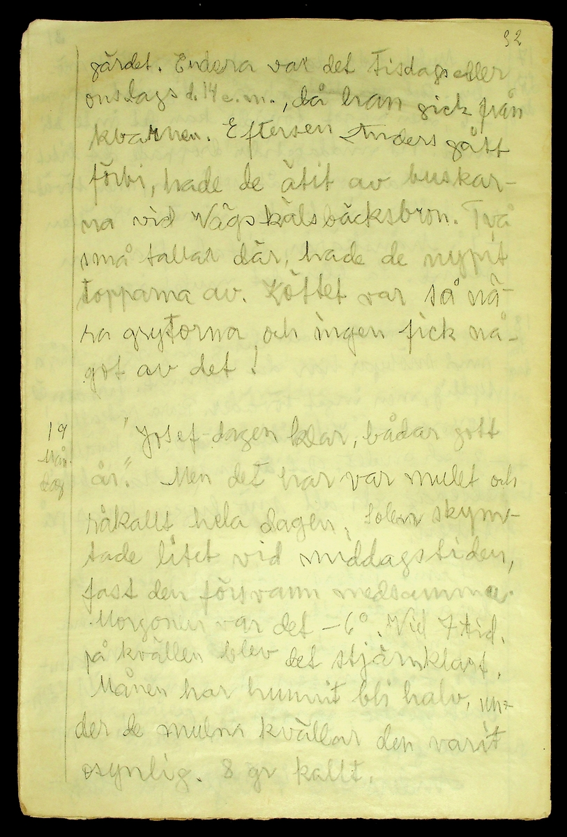 Dagbok skriven år 1956 av Rällsjö Brita på Rällsjögården i Bjursås socken. 
Innehåller bl.a. anteckningar om väderlek, fågelobservationer och diverse händelser (järnvägsolyckor m.m)