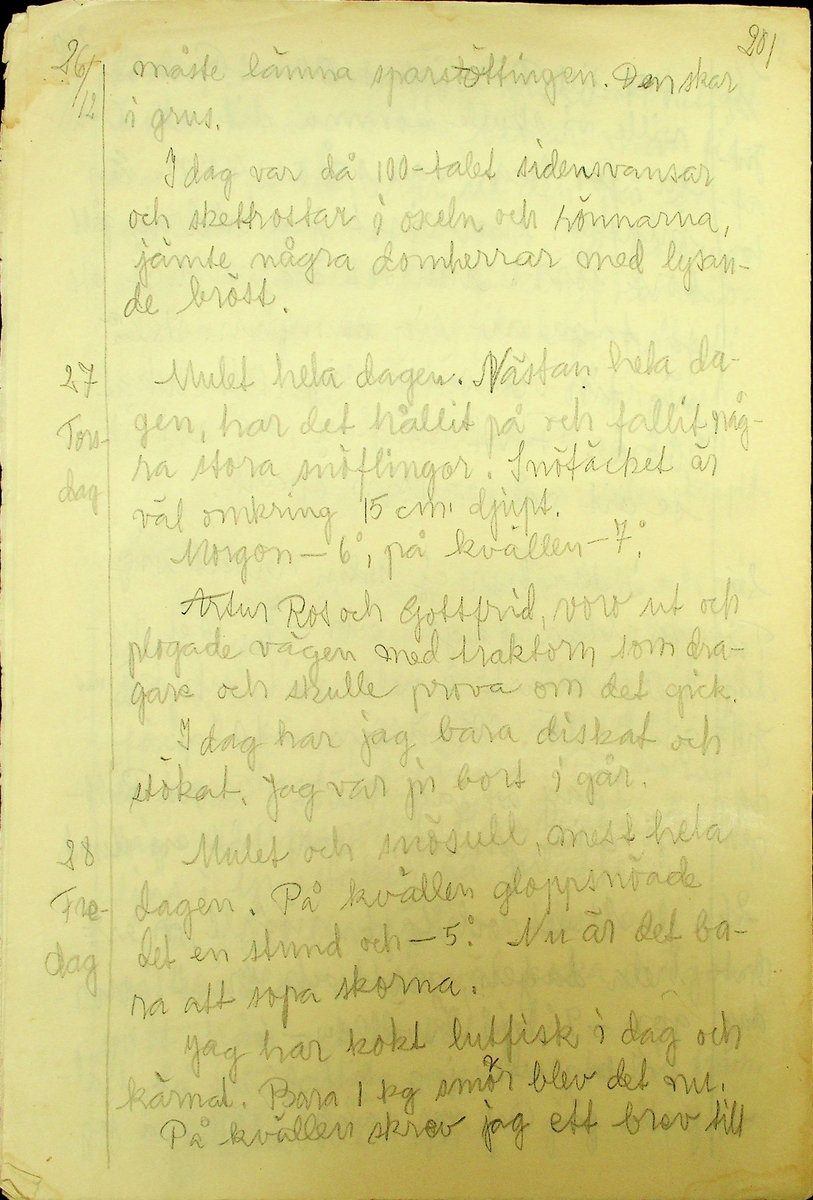 Dagbok skriven år 1956 av Rällsjö Brita på Rällsjögården i Bjursås socken. 
Innehåller bl.a. anteckningar om väderlek, fågelobservationer och diverse händelser (järnvägsolyckor m.m)