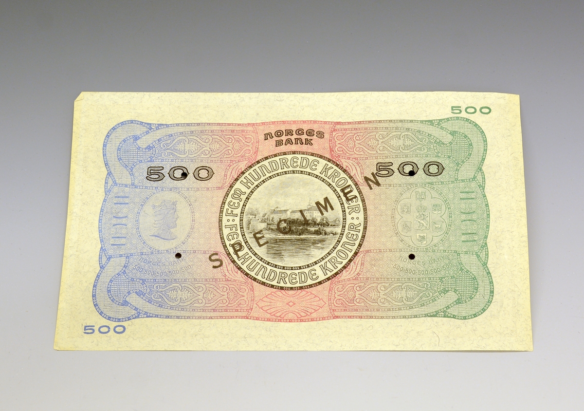 Makulert, ny seddel andre utgave 1943.